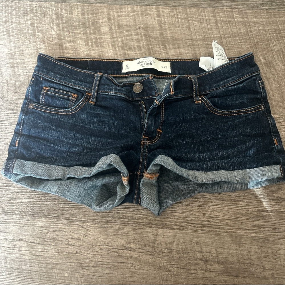 Abercrombie Women's Dark Blue Denim Shorts